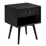 Mid-Century Modern Single Drawer Solid Wood Nightstand by Couch.com