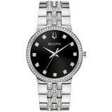 Bulova Men's Crystal Black Dial Watch - 96K110 by Balec Group