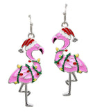 Christmas Flamingo Earrings - Tangled Lights by Fashion Hut Jewelry