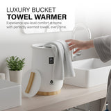 Home Spa Bucket Towel Warmer Bundle – Large-Capacity Warmer with Adjustable Heat (20–90 Min) + 6 Essential Oils