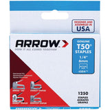 Arrow 50424 T50 Staples, 1,250 pk (1/4")