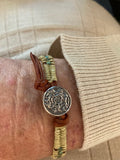 Leather Seed Bead Rattlesnake Tail Weave Bracelet by Alexa Martha Designs