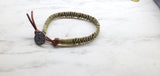 Leather Seed Bead Rattlesnake Tail Weave Bracelet by Alexa Martha Designs