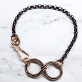 Copper Double Infinity Chain Bracelet by Alexa Martha Designs