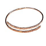 Handmade Adjustable 10 Gauge Copper Hammer Textured Overlap Bangle