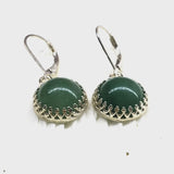 12mm Green Aventurine Round 925 Silver Filigree Dangle Earrings by Alexa Martha Designs