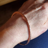 Stackable Hammered Double Canted Angle Bangles by Alexa Martha Designs