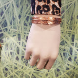 Stackable Hammered Double Canted Angle Bangles by Alexa Martha Designs