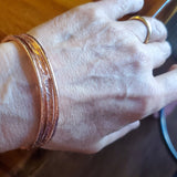 Stackable Hammered Double Canted Angle Bangles by Alexa Martha Designs