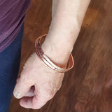 Stackable Hammered Double Canted Angle Bangles by Alexa Martha Designs