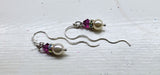 Ergonomic Crystal Pearl Wavy Ear Threaders by Alexa Martha Designs