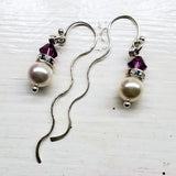 Ergonomic Crystal Pearl Wavy Ear Threaders by Alexa Martha Designs
