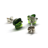 8mm Crystal Butterfly Silver Spiral Stud Earrings by Alexa Martha Designs