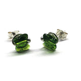 8mm Crystal Butterfly Silver Spiral Stud Earrings by Alexa Martha Designs