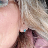 8mm Crystal Butterfly Silver Spiral Stud Earrings by Alexa Martha Designs