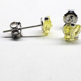 8mm Crystal Butterfly Silver Spiral Stud Earrings by Alexa Martha Designs