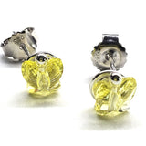 8mm Crystal Butterfly Silver Spiral Stud Earrings by Alexa Martha Designs