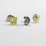 8mm Crystal Butterfly Silver Spiral Stud Earrings by Alexa Martha Designs