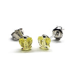 8mm Crystal Butterfly Silver Spiral Stud Earrings by Alexa Martha Designs