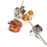 8mm Crystal Butterfly Silver Spiral Stud Earrings by Alexa Martha Designs