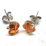 8mm Crystal Butterfly Silver Spiral Stud Earrings by Alexa Martha Designs