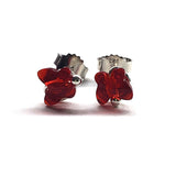 8mm Crystal Butterfly Silver Spiral Stud Earrings by Alexa Martha Designs