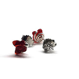 8mm Crystal Butterfly Silver Spiral Stud Earrings by Alexa Martha Designs