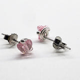 8mm Crystal Butterfly Silver Spiral Stud Earrings by Alexa Martha Designs