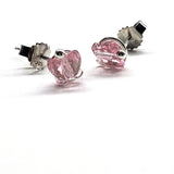 8mm Crystal Butterfly Silver Spiral Stud Earrings by Alexa Martha Designs