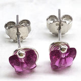 8mm Crystal Butterfly Silver Spiral Stud Earrings by Alexa Martha Designs
