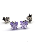 8mm Crystal Butterfly Silver Spiral Stud Earrings by Alexa Martha Designs