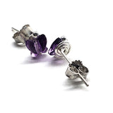 8mm Crystal Butterfly Silver Spiral Stud Earrings by Alexa Martha Designs