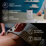 Pursonic Purify & Relax Home Wellness Bundle - True HEPA Air Purifier & 6 Pack of 100% Pure Essential Oils Blends