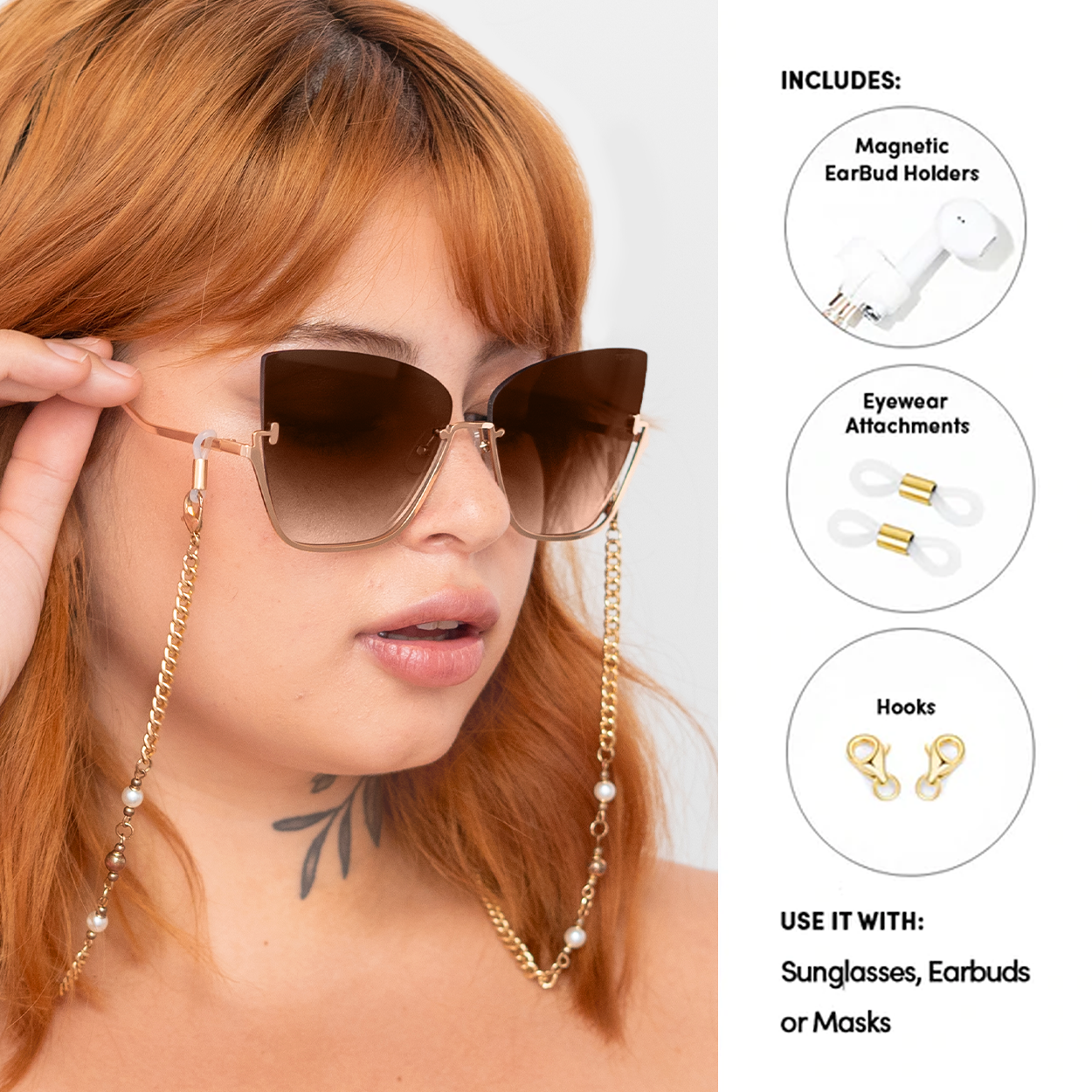 Dainty Imitation Pearl Chain - Pearl by TopFoxx