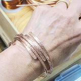 Adjustable 10 Gauge Copper Hammer Textured Overlap Bangle by Alexa Martha Designs