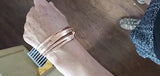 Adjustable 10 Gauge Copper Hammer Textured Overlap Bangle by Alexa Martha Designs