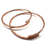 Adjustable 10 Gauge Copper Hammer Textured Overlap Bangle by Alexa Martha Designs