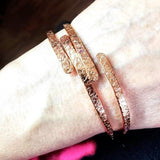 Adjustable 10 Gauge Copper Hammer Textured Overlap Bangle by Alexa Martha Designs