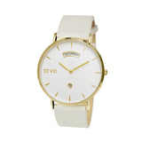Awristacrat Watch - Gold - White Leather Band by Arvo