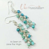 Seen On Jane The Virgin Silver Turquoise Wire Coil Earrings