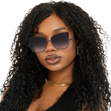 Vixen - Black Lens Black Frame Metal Cateye Sunglasses by TopFoxx