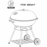 Better Chef 14" Portable Charcoal Barbecue Grill