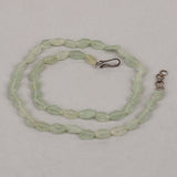 Natural Green Jade Beads Necklace for Women in Silver Beaded Raw Gemstone Necklace Gift for Mom