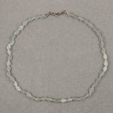 Natural Green Jade Beads Necklace for Women in Silver Beaded Raw Gemstone Necklace Gift for Mom