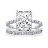 Rodiffy Moissanite 3.5 Ct Radiant Cut White Gold Wedding Ring For Women