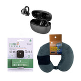 Ultimate Travel Essentials Bundle – Wireless Earbuds, Purtag Tracker & Memory Foam Travel Pillow Set