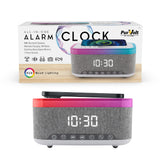 Complete Wireless Audio & Charging Bundle – Alarm Clock Radio Speaker with Wireless Charger + Earbuds