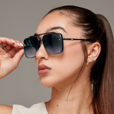 Bella Midnight - Tangle Free Aviator Sunglasses by TopFoxx