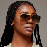 Bella Coffee - Tangle Free Aviator Sunglasses by TopFoxx