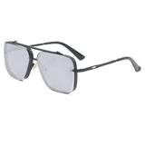 Bella -  Chrome Black Oversized Squared Aviators by TopFoxx